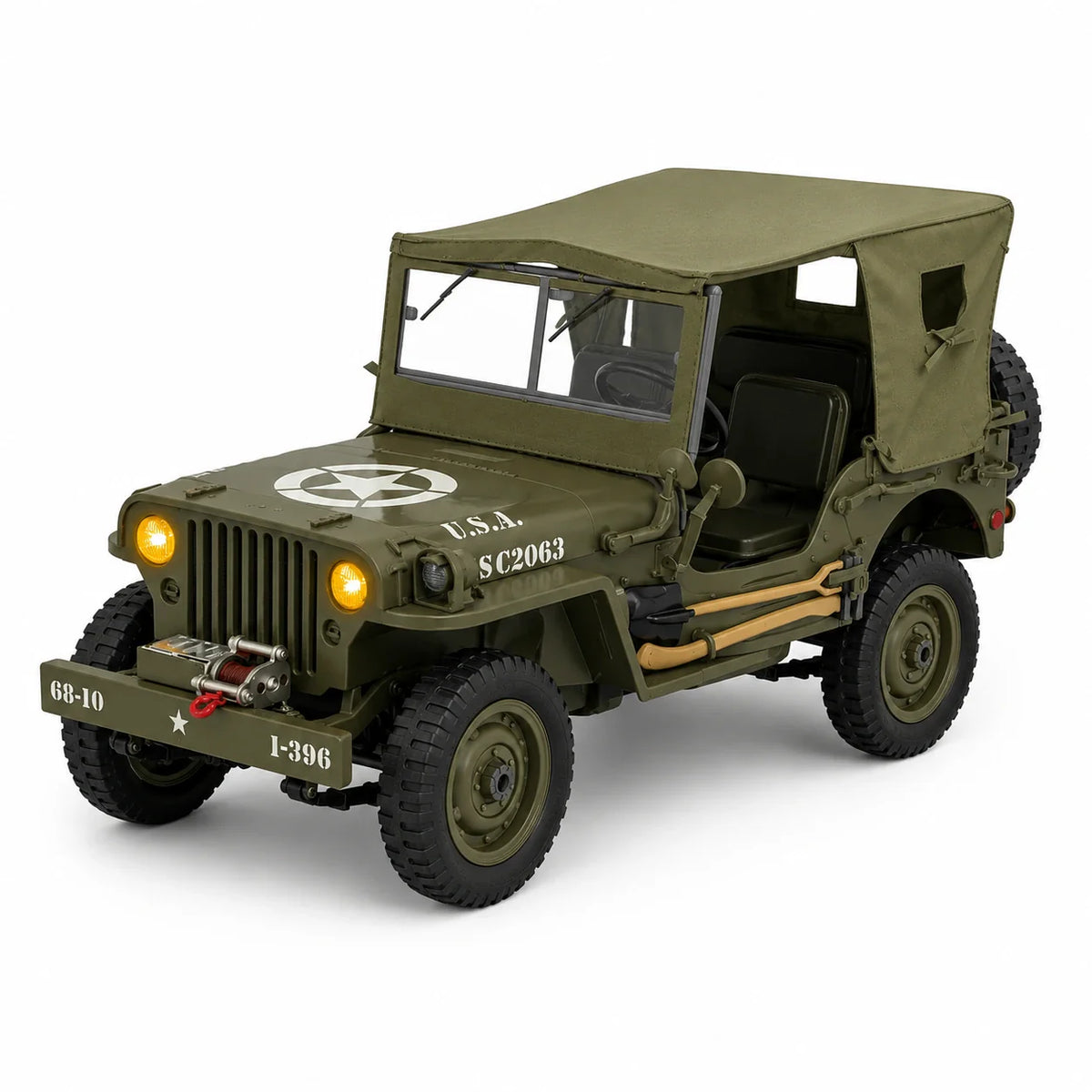 Original Willys Military RC Jeep with Canvas Cover & Winch