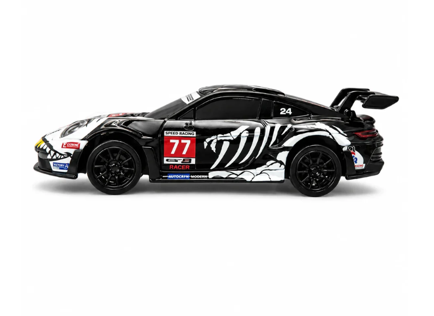 D43-01Q16 Porsche 911 Black Dinosaur Edition 1:43 4WD RC Drift Car with Gyro & LED Lights