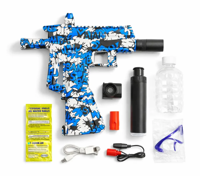 Electric Water Ball Gel Blaster Gun with Silencer & LED Light)